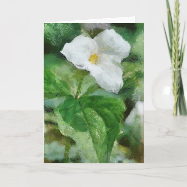 Trillium Blume Grußkarte Artwork Karte (Vorderseite)