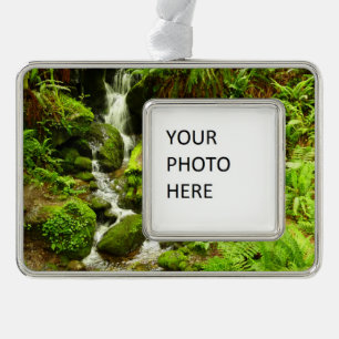 Trillium Falls at Redwood National Park Rahmen-Ornament Silber