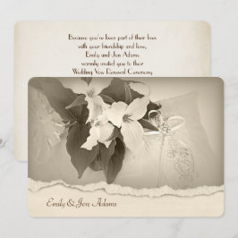 Trillium in sepia tone Wedding Vow Renewal Einladung