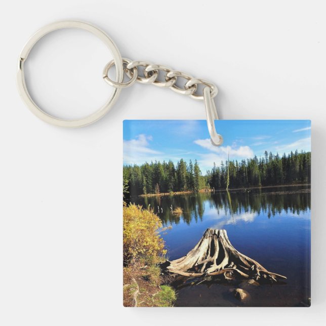 Trillium Lake, OR Schlüsselanhänger (Vorderseite)