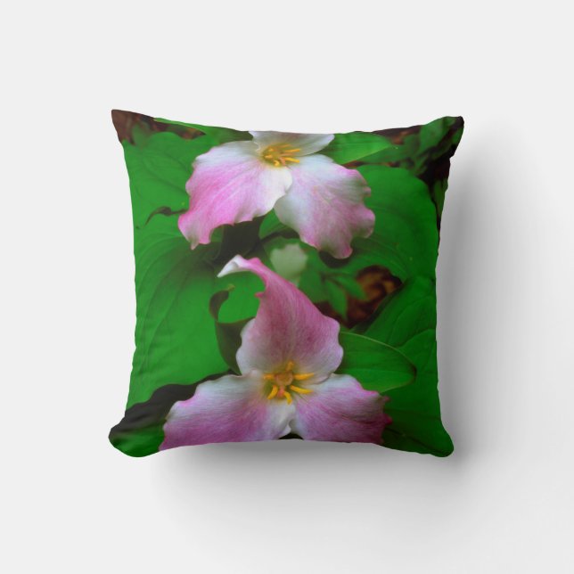 Trillium-Wildblume Kissen (Vorderseite)