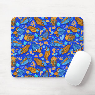 Trilobiten auf dunkelblauem Hintergrund (Kindermus Mousepad