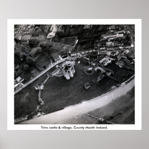 Trim Castle Luftaufnahme, Meath Irland Poster