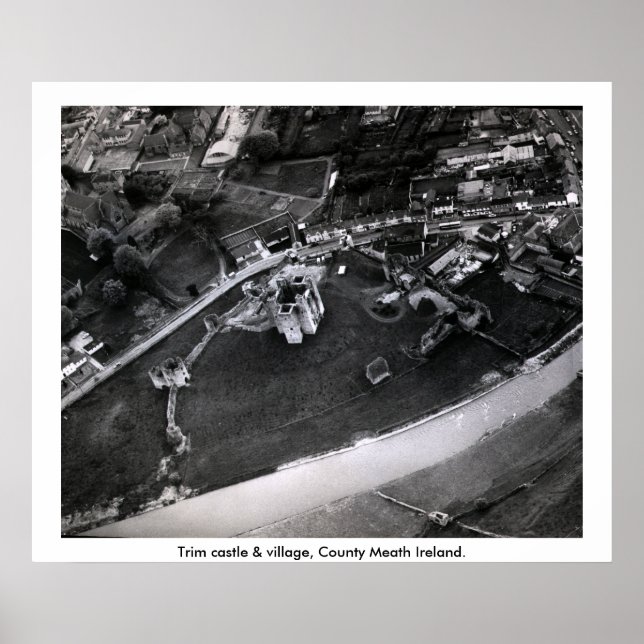 Trim Castle Luftaufnahme, Meath Irland Poster (Vorne)