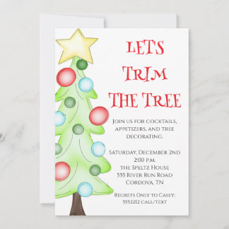 Trim the Tree Christmas Party Einladung