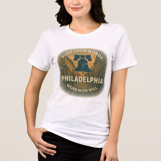 TriMix Philly T-Shirt | Erklärung zum weichem Erbe Tri-Blend Shirt (Vorderseite)