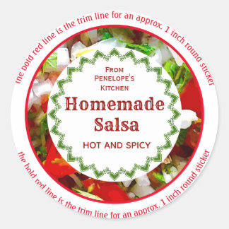 Trimm auf 1 Zoll hausgemachte Salsa Canning Labels Runder Aufkleber