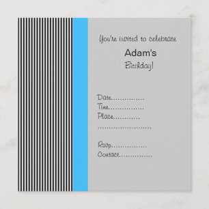 TRIMMED BLAUE BIRTHDATEINVITATION EINLADUNG