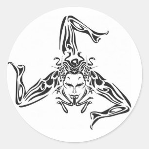 Trinacria schwarz auf weißem Hintergrund Runder Aufkleber