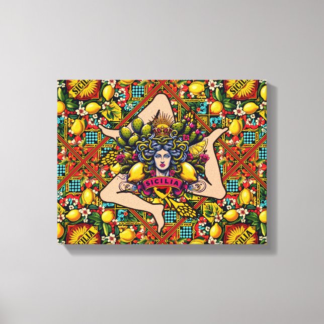 Trinacria Sicilia Leinwanddruck (Vorderseite)