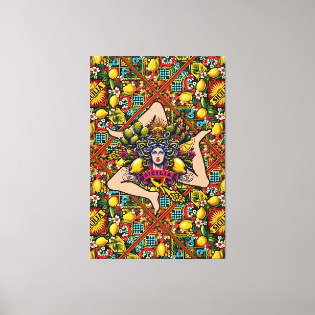 Trinacria Sicilia Leinwanddruck (Vorderseite)