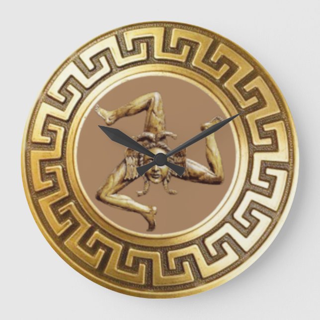 Trinacria Sicilian Clock Große Wanduhr (Vorderseite)