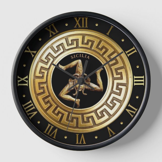 Trinacria Sicilian Medusa Clock Uhr (Vorderseite)