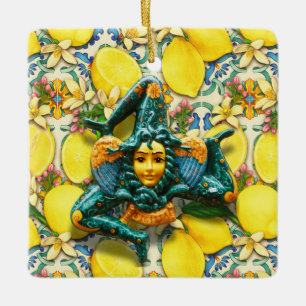 Trinacria Sicily Medusa Italien Pride Lemon Tile Keramikornament