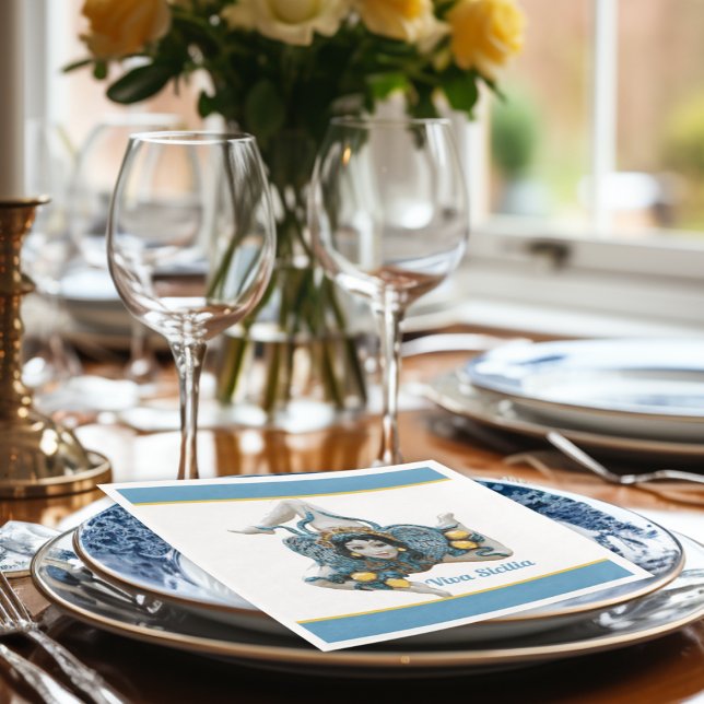 Trinacria Sizilien Sizilien Blau und Gelb Serviette (Viva Sicilia Blue and Yellow
Triancria Customized Napkin
Sicilian Heritage Events Napkins)