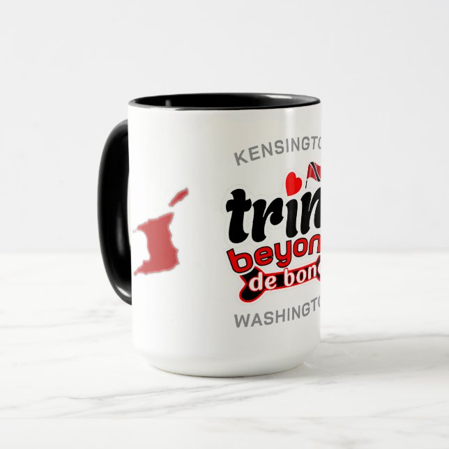 Trini Beyond de Bone Map and Name WHITE Tasse (Vorderseite Links)