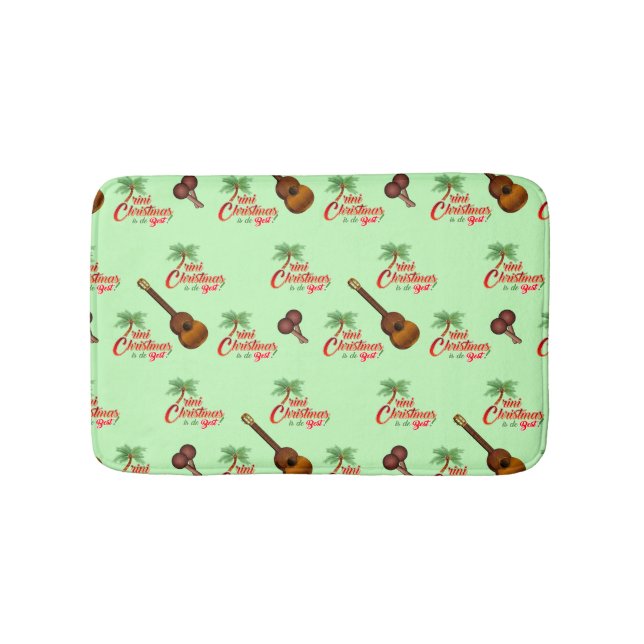 Trini Christmas mit Cuatro und Shac Shac auf GREEN Badematte (Vorderseite)