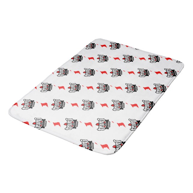 Trini to de Bone mit Islands Map Angles on WHITE Badematte (Schrägansicht)