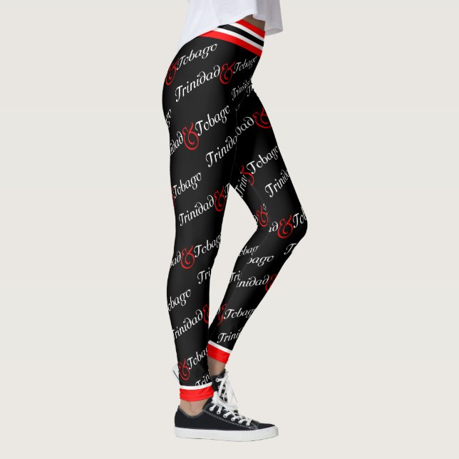 Trini / Trinidad und Tobago Patriotic - Schwarz Leggings (Rechts)