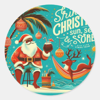 Trini-Weihnachtssticker Runder Aufkleber