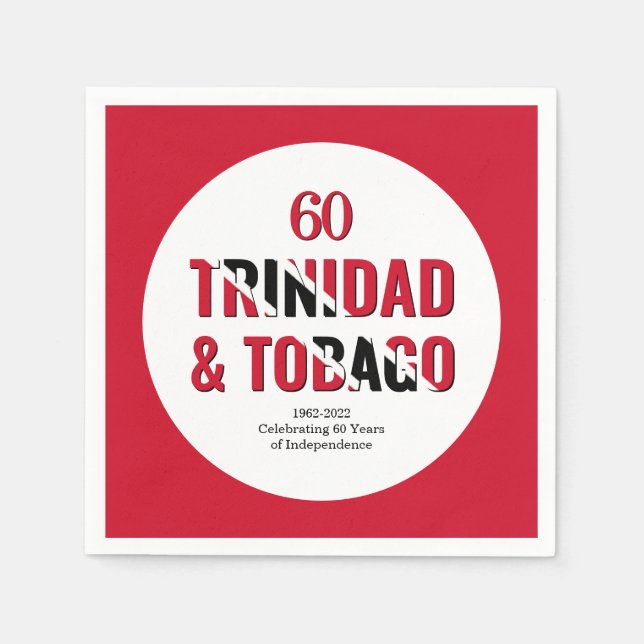 TRINIDAD 60 Jahre Unabhängigkeit Serviette (Vorderseite)