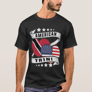 Trinidad-amerikanische Flagge halb Trini halb amer T-Shirt