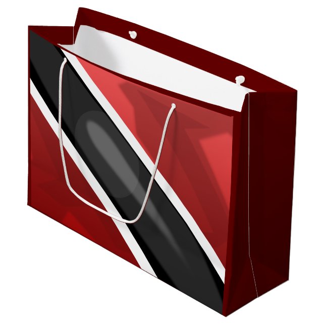 Trinidad and Tobago Flag Gift Bag Große Geschenktüte (Vorderseite Schrägansicht)