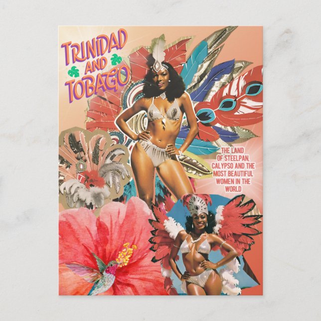 Trinidad and Tobago Postcard Iconic Carnival Art Postkarte (Vorderseite)