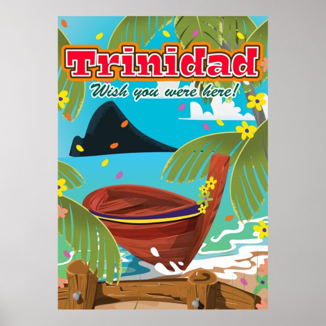 Trinidad Cartoon Reiseplakat Poster (Vorne)