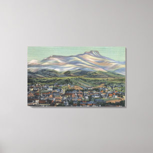 Trinidad, Colorado - Fischerspitze und Stadt Leinwanddruck