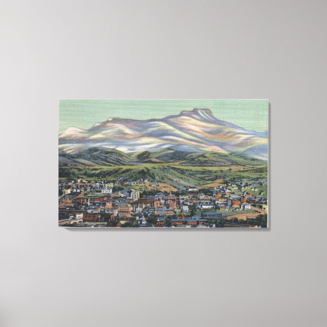 Trinidad, Colorado - Fischerspitze und Stadt Leinwanddruck (Vorderseite)