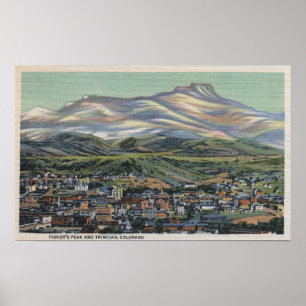 Trinidad, Colorado - Fischerspitze und Stadt Poster