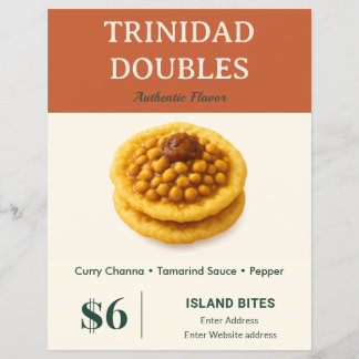 Trinidad Doubles Lebensmittelgeschäft Orange Vorla Flyer