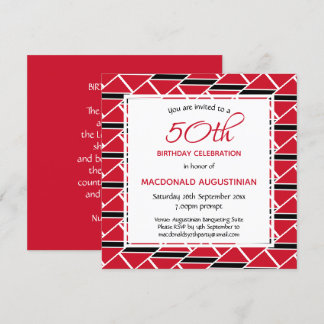 TRINIDAD FLAG Personalisiert 50. Geburtstag Einladung