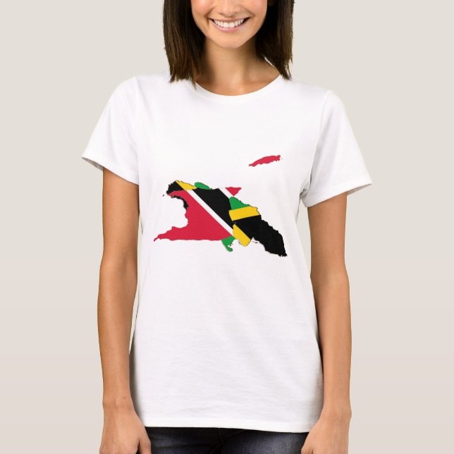 Trinidad Jamaica Design - Karte T-Shirt (Vorderseite)