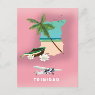 Trinidad Karte illustriertes Reiseplakat.