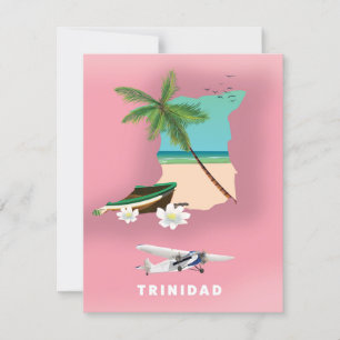 Trinidad Karte illustriertes Reiseplakat.