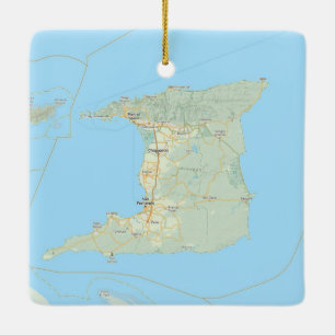 Trinidad Map Weihnachten Keramikornament