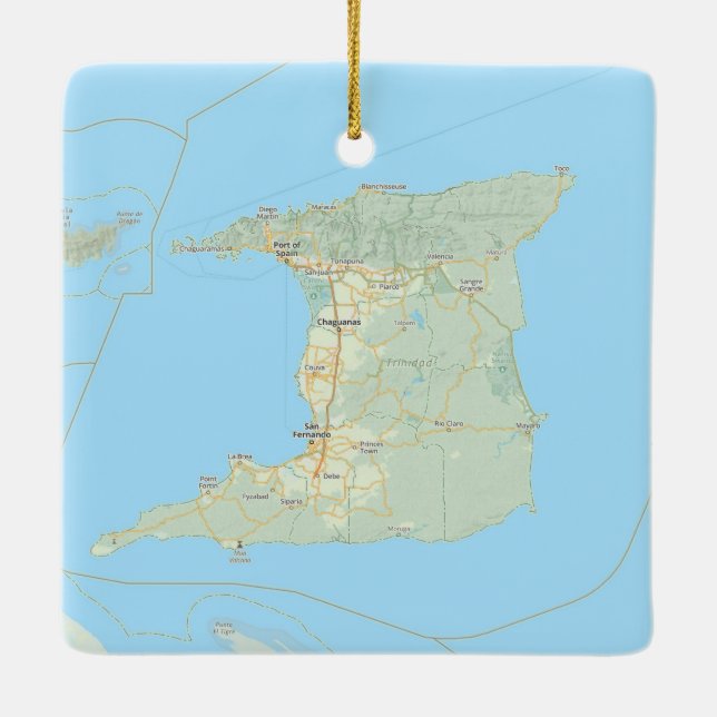 Trinidad Map Weihnachten Keramikornament (Rückseite)