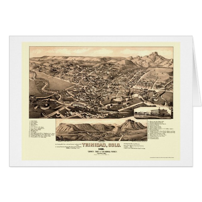Trinidad, panoramische Karte Co - 1882 (Vorderseite (Horizontal))