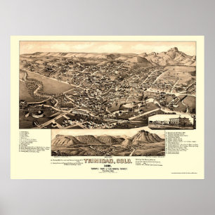 Trinidad, panoramische Karte Co - 1882 Poster
