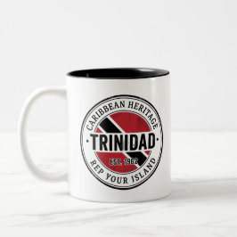 Trinidad Reisepass-Stempel | Karibisches Erbe Zweifarbige Tasse