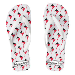 TRINIDAD TOBAGO Christlich Scripting Custom Flip Flops