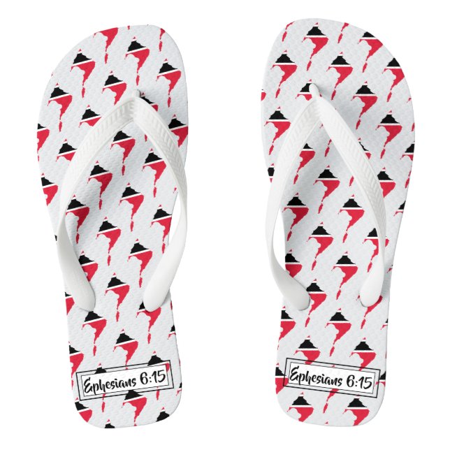 TRINIDAD TOBAGO Christlich Scripting Custom Flip Flops (Fußbett)