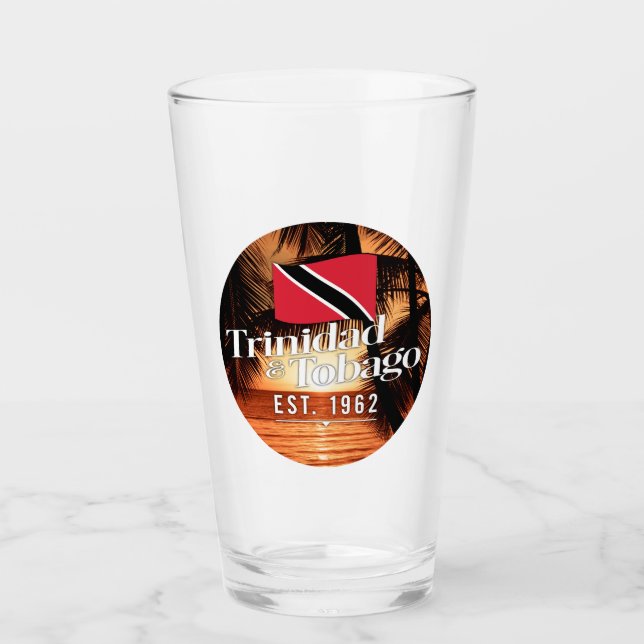 "Trinidad & Tobago Est. Sonnenuntergang 1962" mit  Glas (Vorderseite)