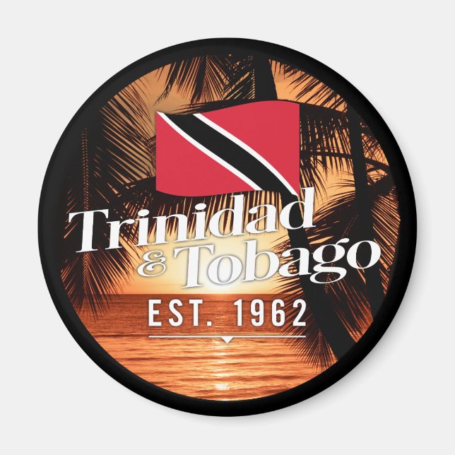 "Trinidad & Tobago Est. Sonnenuntergang 1962" mit  Magnet (Vorne)