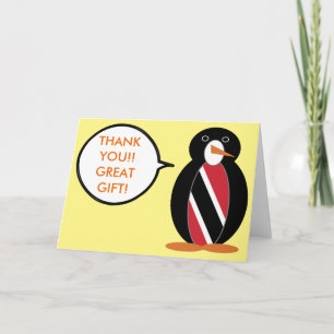 Trinidad Tobago Flag als Rednerin von Frau Penguin Dankeskarte