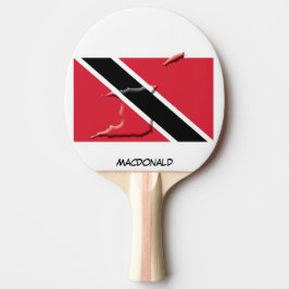 TRINIDAD TOBAGO FLAG & MAP Personalisiert Tischtennis Schläger