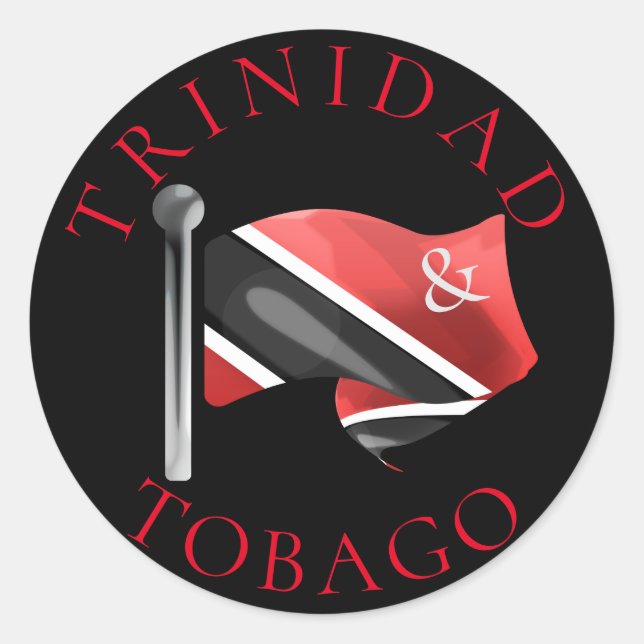 Trinidad & Tobago Flag Sticker (Vorderseite)