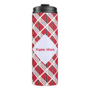 Trinidad Tobago Flag Tiled Red Personalization Thermosbecher